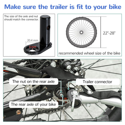 2-Seat Child Bike Trailer for Kids with a Strong Frame